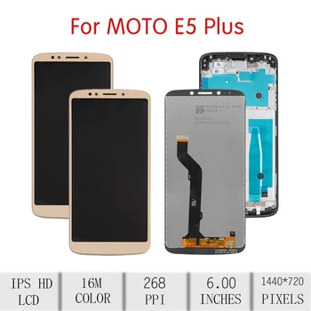 Oriģināls Par Motorola Moto E5 LCD Plus skārienekrāns Digitizer Montāža Motorola E5 Plus Displejs withFrame Nomaiņa XT1924