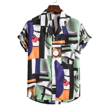 Plus lieluma Mens Havaju Krekli Smieklīgi Avokado Iespiesti nolocīt Īsām Piedurknēm Ikdienas Krekli Streetwear Pludmales Krekli Camisa 2020