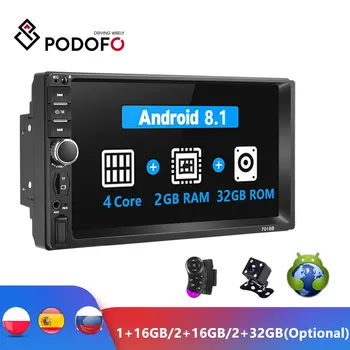 Podofo Android 2 Din Auto Radio RAM 2GB+ ROM 32GB Android 7