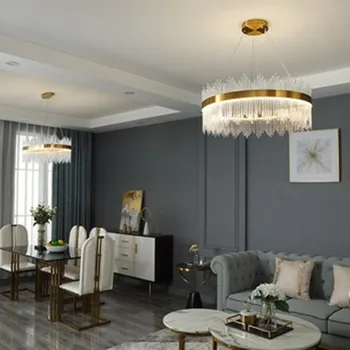 Postmodernisma gaismas luksusa lustra vienkāršu LED ēdamistaba lustra guļamistabas lampa atmosfēras kristāla lustra dzīvojamā istabā