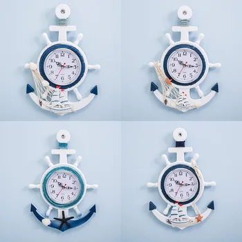 Relojes De Salīdzinot Vintage Decoracion Bērniem Sienas Pulkstenis Nordric Dizaina Enkura Formas Mājas, Koka Pulkstenis Reloj Salīdzinot Infantil
