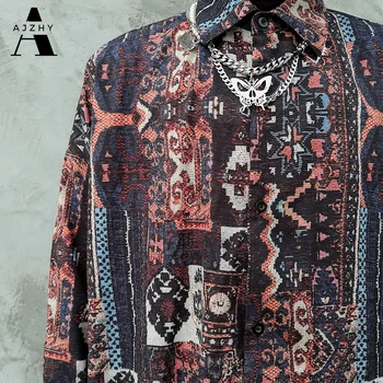 Rudens Modes garām Piedurknēm Krekls Mens Ķīniešu Stilā Vintage Harajuku Gadījuma Tropu Pludmales, Krekls Vīriešiem Streetwear Vintage Topi