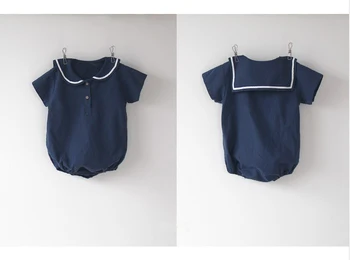 Sieviešu, Bērnu Bodysuit Koledžas Windsuit Zēni Vasaras Apģērbu Navy Ultra-plānas Atdzist Savukārt apkaklīšu Kāpšanas Drēbes