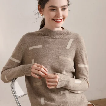 Sieviešu džemperis Džemperis Silts Sabiezējums Sieviešu Adīšanas Džemperis Kašmira garām Piedurknēm augstu uzrullētu apkakli Rudens Ziemas Džemperis Sievietēm