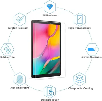 Tablete Rūdīta Stikla Ekrāna Aizsargs Vāciņš Samsung Galaxy Tab 10.1 2019 T510 T515 Anti-Ekrāna Lūzumu Rūdīts Filmu