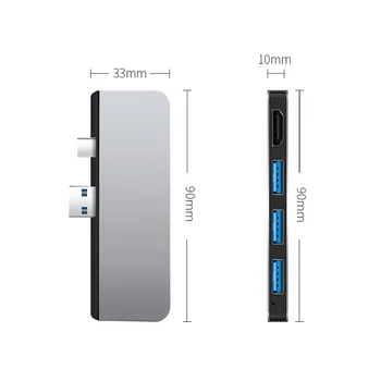 USB 3.0 Multi Hub 4K HDMI 1000Mb Ethernet Adapteris SD / TF mikro SD Karšu Lasītājs Microsoft Surface Pro 4/5/ 6/ 7 converter