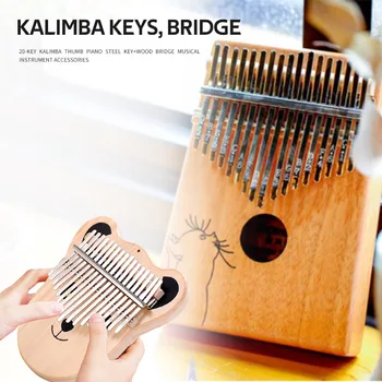 20-Taustiņu, Kalimba DIY Atslēgas Tilta Uzstādītu Īkšķi Klavieres Mūzikas Instrumentu Piederumu Koka Tilts, Guļamvieta Šrapnelis Mūzikas Instruments