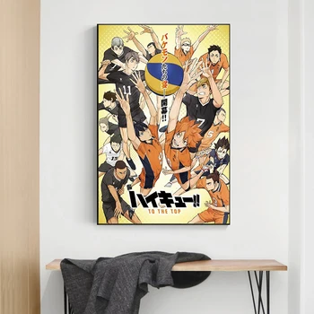 Anime Volejbols Zēni Kanvas Glezna Japāņu Multiplikācijas filmu Plakāti un izdrukas Cuadros Sienas Art Attēlus viesistaba, mājas dekoru
