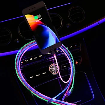 Auto LED Gaismas USB Uzlādes Kabelis, Ātra Uzlāde Datu USBC Vadu Volkswagen POLO, Golf 5 6 7 Passat B5 B6 Bora MK5 MK6 Tiguan