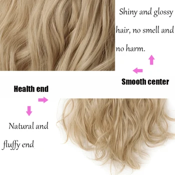 BENEHAIR Clip In Matu pieaudzēšana Ilgi Viļņotas Sintētisko Hairpiece Sievietēm Melns Brūns Matu Viltus Matu siltumizturīgas