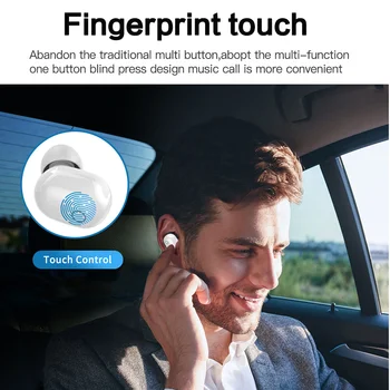 Cigfun Bezvadu Austiņas Bluetooth 5.0 Austiņas TWS Mini HIFI auss Sporta Austiņas Ūdensizturīgs Earbuds 1800mAh Austiņas ar Mikrofonu