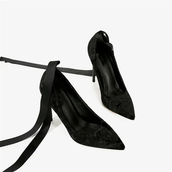 Cresfimix sapato feminino sieviešu modes salda melnā saimes, 8cm augsta papēža kurpes dāmas gadījuma tumši zila duncis papēži a5900