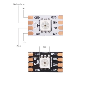 DC12V WS2815(WS2812B WS2813 Update) RGB Led Pikseļu Sloksnes,Individuāli Adresējama Balta/Melna PCB Dual-signāls, Led Gaismas