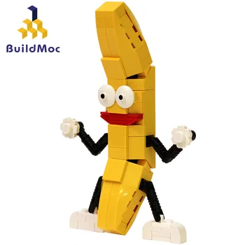 Deju Dzelteno Banānu Mini Bloki Smieklīgi jaunums Apskatīt augļu Interaktīvās Montēt Rotaļlietas Brinquedos Filmu Kolekciju