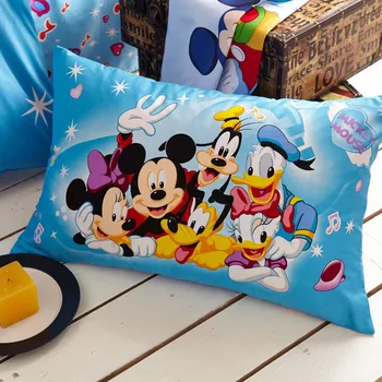 Disney Jaunu Cartoon Mickey Minnie Mouse Gultas Komplekti Bērnu Guļamistaba Dekori Kokvilnas Sega sedz, Twin Set Queen Izmēra Gultas veļa