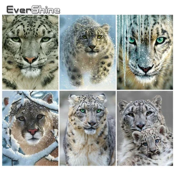 EverShine Dimanta Izšuvumi Pilnu Kvadrātveida Leopard Mozaīkas Dimanta Krāsošana Dzīvnieku Krustdūrienu Rokdarbu, Hobiju Dāvanu Sienas Dekori