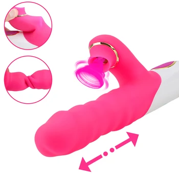 IKOKY G Spot Trušu Vibrators Teleskopiskie Dildo Vibratoru Klitora Stimulators Seksa Veikals rotaļlietas Licking Nepieredzējis Seksa Rotaļlietas Sievietēm