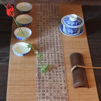 Japāņu Tējas Galds Bambusa Paklājiņš, Gongfu Tējas Galda Pad Kalniņi Virtuves Galda Stīgas Cietā Placemat Tējnīca, Aizkaru Luksusa