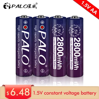Jauns 1,5 v AA uzlādējamas baterijas 2800mwh li-ion (litija jonu AA 2A baterijas rotaļlietas kameras zibspuldzes