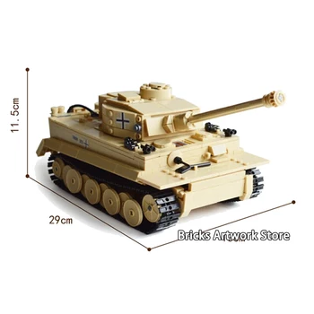 KAZI 82011 Militārā Bruņu Kara Ratu vācu Bruņu Spēkā Tiger Tanku Karavīri Skaitļi Izglītības Celtniecības Bloki, Rotaļlietas Bērniem