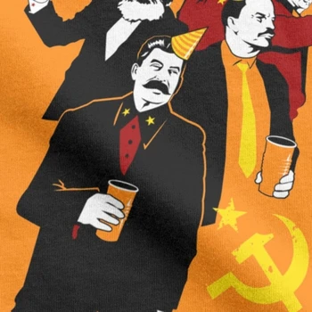 Komunistiskās Partijas Vīrieši, Topi, T Krekls Jaunums Kokvilnas T-Veida Krekls Krievijas Padomju Markss Ļeņins, Staļins, Mao Kastro Sociālisms T Krekli