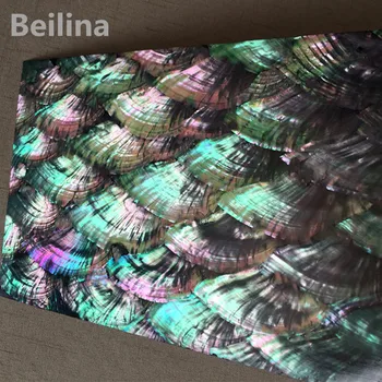 Krāsotas ventilators patterin paua abalone shell perlamutra lamināta lapas dekorēšanai un koka kastīšu izmērs 240/140mm