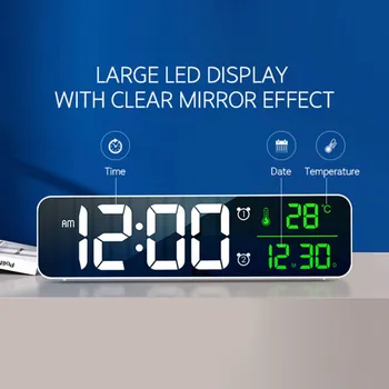 LED Digitālais Modinātājs Skatīties Guļamistabas Galda Digitālo Atlikt Elektronisko USB Desktop Spoguļi Pulksteņi Home Galda Dekorēšana