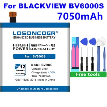 LOSONCOER 7050mAh BV6000 V756161P Akumulatoru Blackview BV6000 Akumulatoru Blackview BV6000S Akumulators