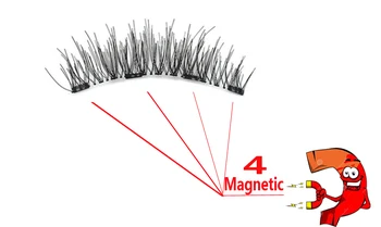 MB Jaunu 2 Pāri 4 magnēti un Magnētiskie skropstas ar roku 3D false lashes dabisko Ūdeļu skropstu faux cils magnetique Taisnstūra