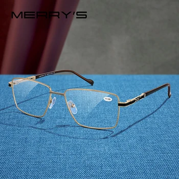 MERRYS DIZAINA Anti Zilā Gaisma Pretbloķēšanas Vīriešiem Lasīšanas Brilles CR-39 Sveķu Asfēriskie Brilles, Lēcas +1.00 +1.50 +2.00 +2.50 S2107FLH