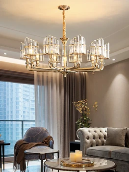 Mūsdienu LED Luksusa Kristāla Lustra Cinka sakausējuma Gaismas Ziemeļvalstu Dzīvojamā istabā Karājas lampas, Guļamistaba, Ēdamistaba Dekoratīvais Apgaismojums