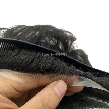 Plānas ādas toupee dabas aukla remy matu gabalus akciju