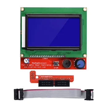 Reprap Rampas 1.4 Komplekts ar Mega 2560 r3 + Rampas 1.4 Dēlis +Heatbed MK2B + 12864 LCD Kontrolieris + DRV8825 3D Printeri