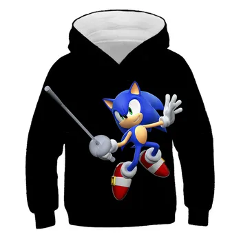 Sonic 3D jaunais sporta Krekls ar īsām piedurknēm ar garām piedurknēm Krekls 3D Zēnu / meiteņu apģērbu tēvs / zēns stilu, izsmalcinātu karikatūra mētelis