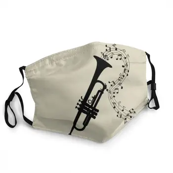 Trompete Un Notis Black, Non-Vienreizējās lietošanas Sejas Maska Sax Dāvanas Mūzikas Mīļotājiem Aizsardzības Vāciņu Respiratoru Muti Purns