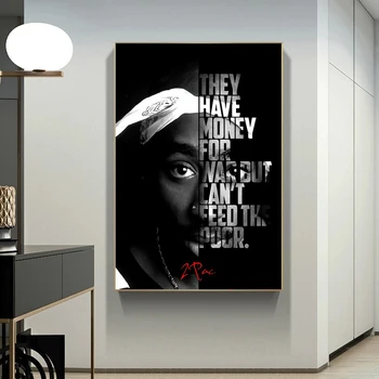 Tupac Shakur Krusttēvs Attēls Portrets Motivācijas Plakātu Izdrukas Mūsdienīga Sienas Māksla, Audekls Krāsošana Sienas, Attēlus Dzīvojamā Istaba