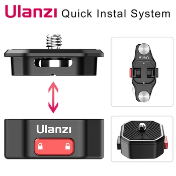 Ulanzi Quick Release Plate Raust Skava Ātri Uzstādīt Sistēmu DSLR Gopro Action Camera Skava Ātri Pārslēgties Komplekts