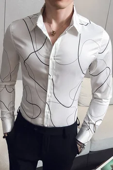Vienkāršas Līnijas Krekls Vīriešiem Modes 2021 Jaunu Garām Piedurknēm Vīriešu Ikdienas Krekli Slim Fit Visu Maču Formālās Valkāt Biznesa Kleita Krekli