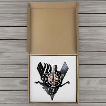 Vikingu Kompass Sienas Pulkstenis Skatīties Vintage Karājas Vinila Ieraksts Sienas Pulksteņi Noslēpumaina Skandināvu Magick Sienas Mākslas Dekori Dzīvojamā Istaba