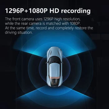 VVCAR F3 Automašīnas DVR Kamera, Full HD 1296P Ātrums N GPS Dashcam Video ierakstīšana Aizmugurējā AHD 1080P Dash Cam Sekretārs