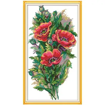 Ķekars ziedu glezniecības ieskaitīts 11CT 14CT Cross Stitch noteikt Vairumtirdzniecības DIY krustdūrienā Komplekts Izšuvumus, Rokdarbus Mājas Dekoru