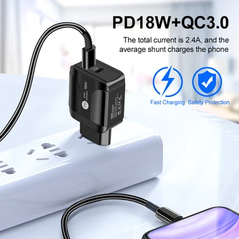 18watt lādētāju 18W PD Ātrās Uzlādes Mobilā Tālruņa Lādētāju, ES MUMS Plug Super maksa Par iPhone 12 mini pro 11 Samsung Xiaomi Huawei