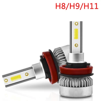 1Pair H1/H7 /H8/H9/H11 COB LED Lukturu Spuldzes 110W 20000LM High Low Beam Baltā Gaismas