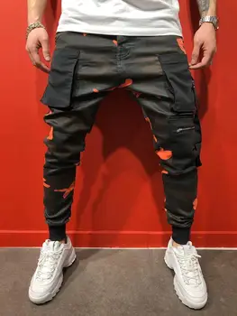 2019 nueva marca vīriešu bikses taisnas kājas de los hombres de algodon de corte Slim urbano pierna recta Gadījuma pantalones de