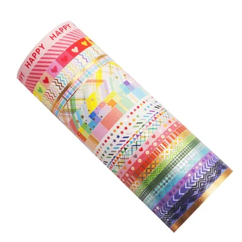 27Rolls/Komplekts Rainbow Slim Zelta Folija Washi Lentu Uzstādītu Papīra DIY Scrapbooking Līmes Maskēšanas Lentu Dekoratīvās Lapiņas Washi Lentes