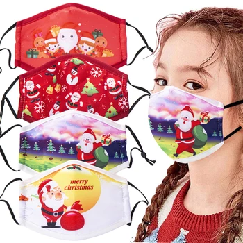 4 Gabali/komplekts Bērniem Pieaugušo Putekļu Maska Ziemassvētku Drukāt Elpojošs Multi-Purpose Kokvilnas Sejas Segtu Maska Facemask Mascarilla Pierādījumu Maska