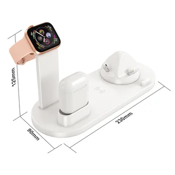 4 in 1-Bezvadu Uzlādēšanas Doka Staciju Apple Skatīties Airpods iPhone 12 X XR XS max Grozāms Lādētāju Mount Desktop Stand Turētājs