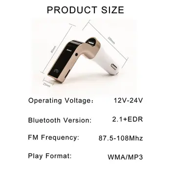4-in-1 brīvroku Bluetooth Bezvadu FM Raidītājs, Auto Piederumi Modulators LCD Komplekts Atskaņotāju, SD, USB, AUX G7 MP3 Auto F7R5 bmw