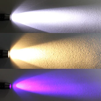 5W 3 LED White Yellow & UV 365nm Lukturīti, Pildspalvu, Lāpu Gaismas Lampa Gem Dzintara Jade Naudu Identifikācijas
