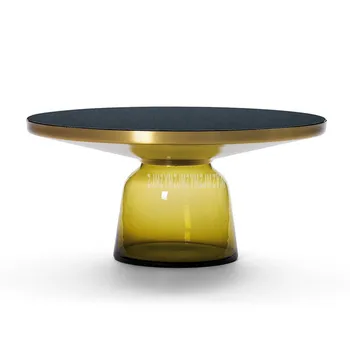 75cm Ziemeļvalstu Luksusa Stikla Tējas Galda Jaunradi, Caurspīdīgu Stikla Pudeli Kāju Dizains, Dzīvojamās Istabas Mūsdienu Kārta Tēja Kafijas Galda, L